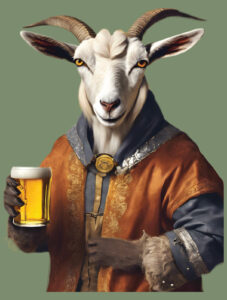 Goat with beer